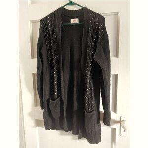 Girls Justice long black bedazzled cardigan
